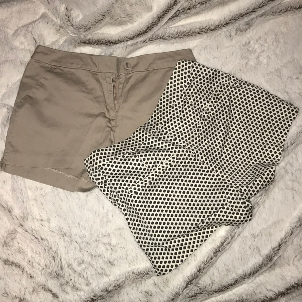 Black & White Polkadot and Tan Shorts Bundle